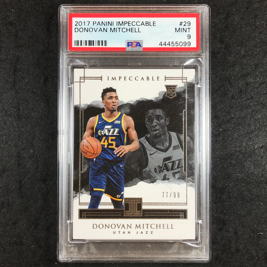 2017 Panini Impeccable DONOVAN MITCHELL Rookie #29 PSA 9 (099)