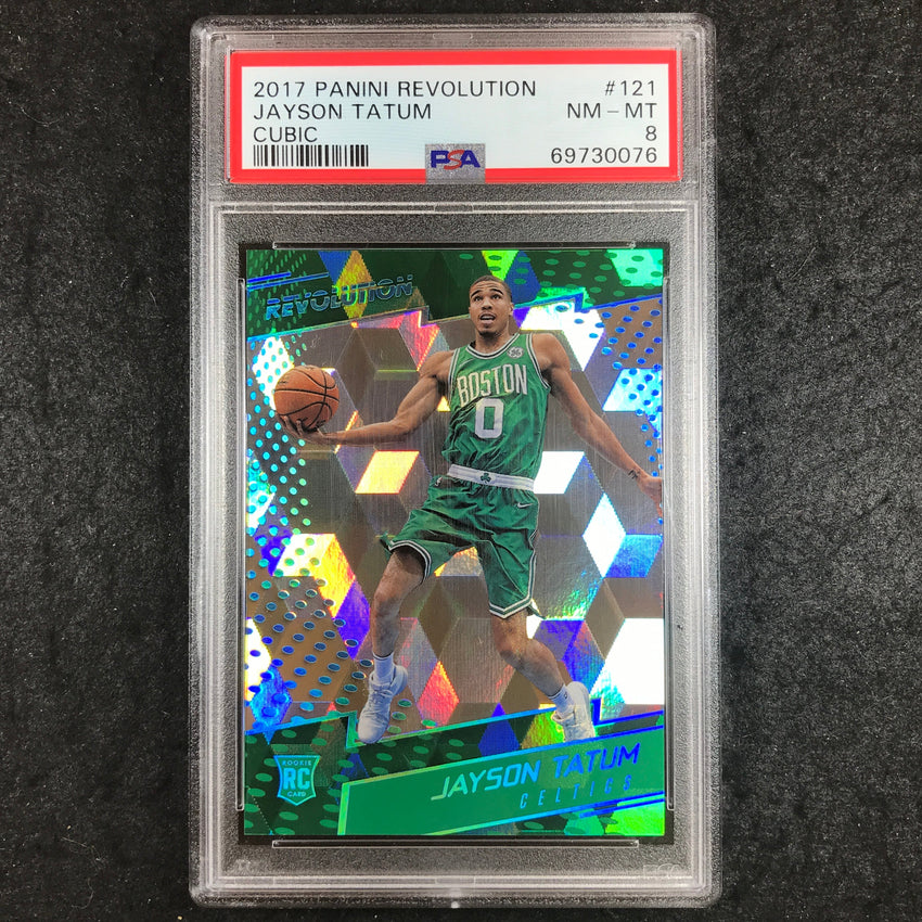 2017 Panini Revolution JAYSON TATUM Rookie Cubic 20/50 #121 PSA 8 (076)