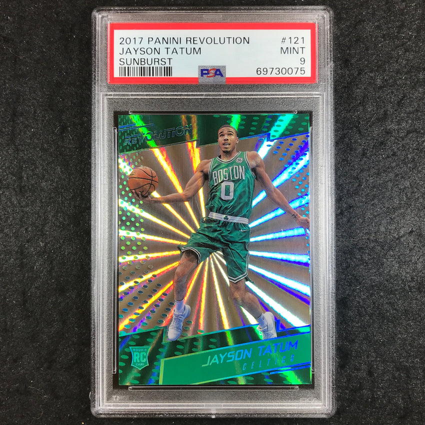 2017 Panini Revolution JAYSON TATUM Rookie Sunburst 31/75 #121 PSA 9 (075)
