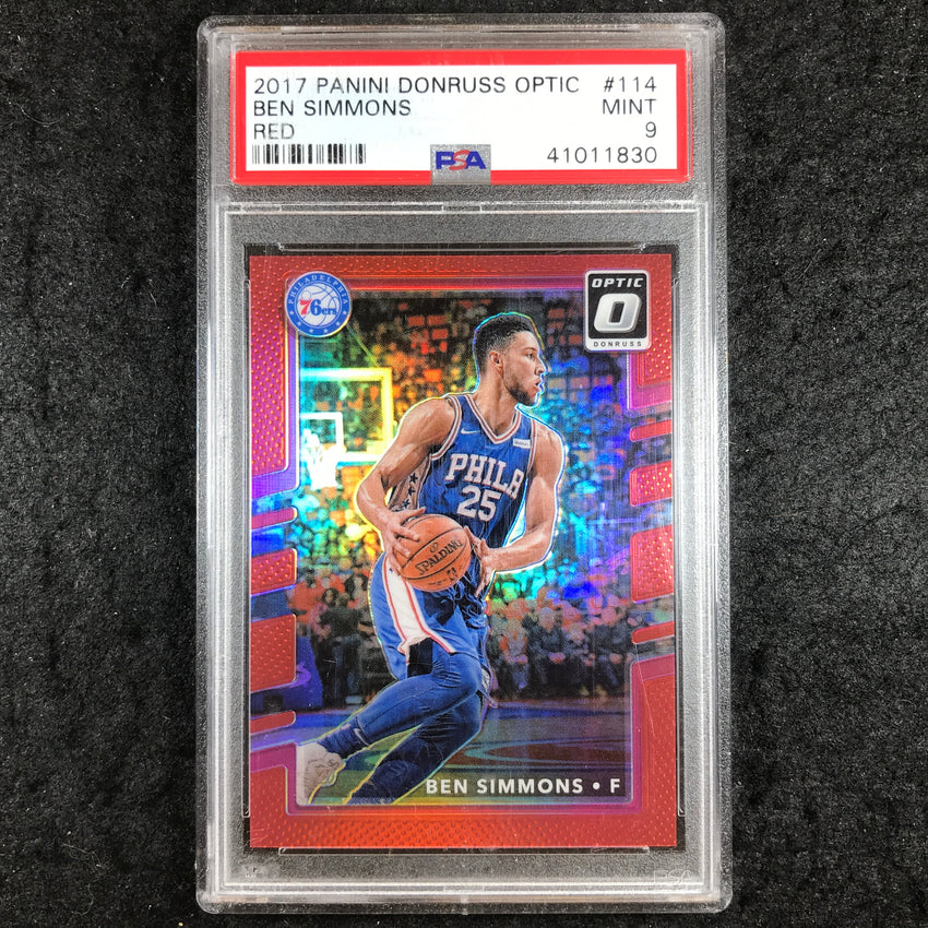 2017 Panini Donruss Optic BEN SIMMONS Red 62/99 #114 PSA 9 (830)