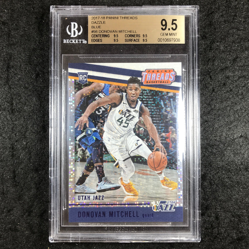 2017 Panini Threads DONOVAN MITCHELL Rookie Dazzle Blue 14/25 #98 BGS 9.5 (938)