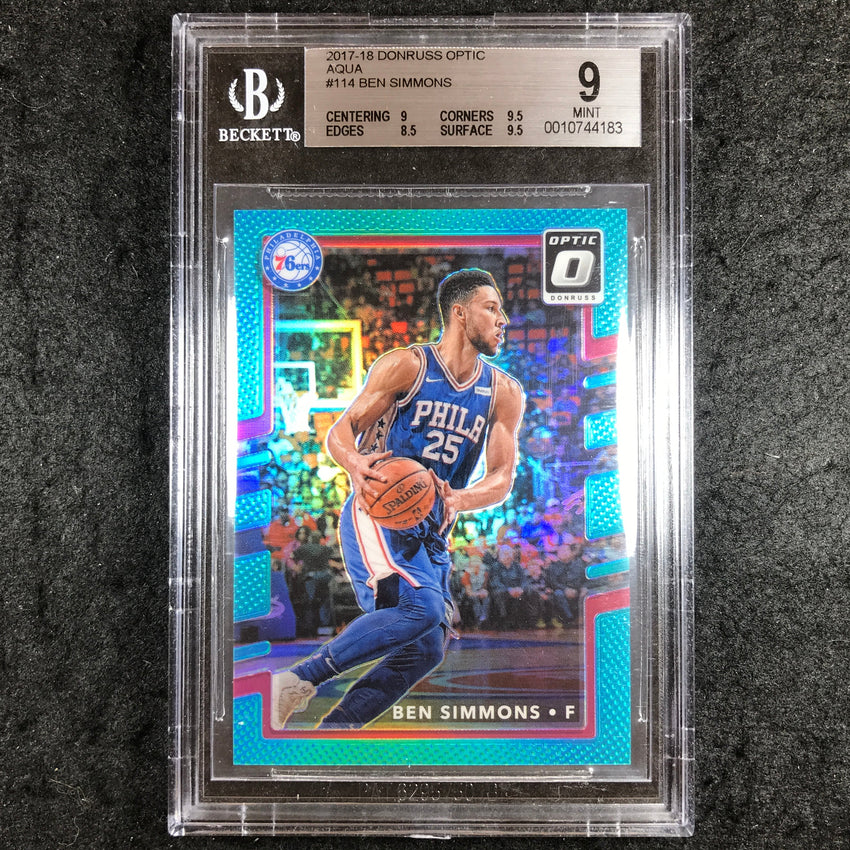 2017 Donruss Optic BEN SIMMONS Aqua 21/25 #114 BGS 9 (183)