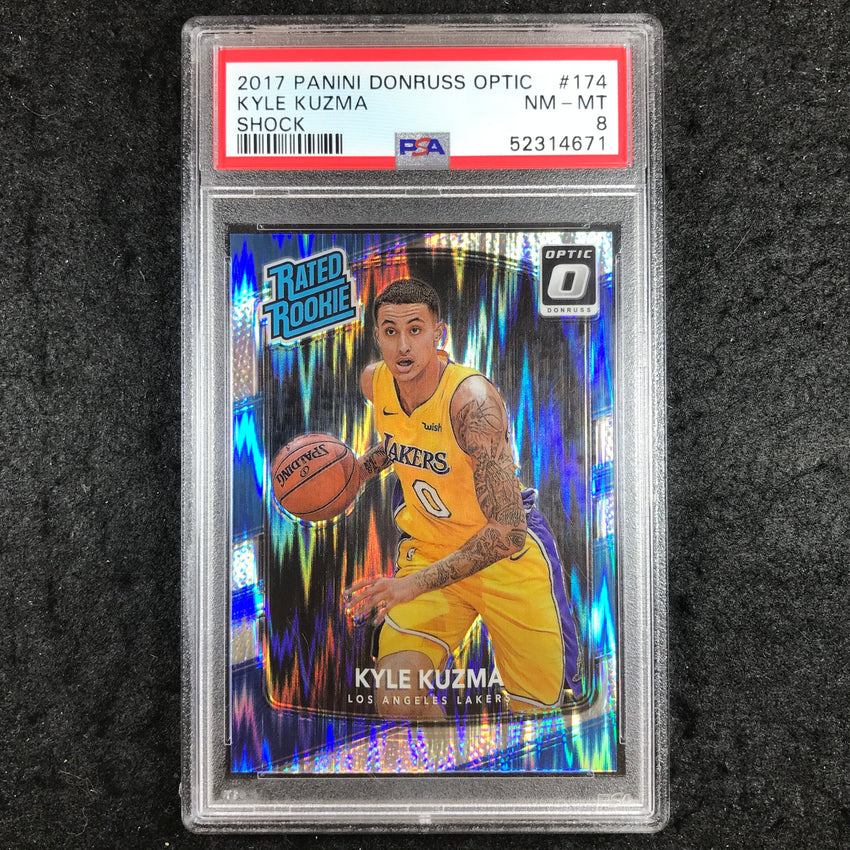 2017 Panini Donruss Optic KYLE KUZMA Rated Rookie Shock #174 PSA 8 (671)