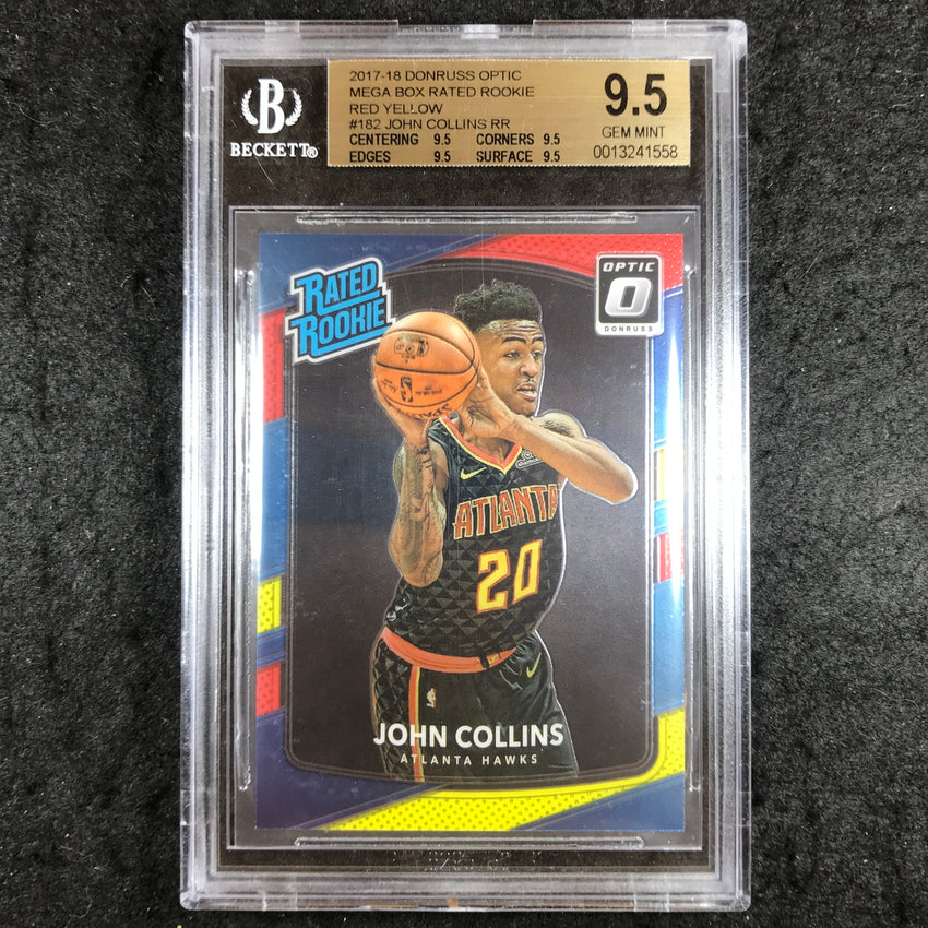 2017 Donruss Optic JOHN COLLINS Mega Box Rookie Red Yellow #182 BGS 9.5 (558)