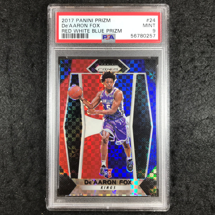 2017 Prizm DE'AARON FOX Rookie Red White Blue #24 PSA 9 (257)