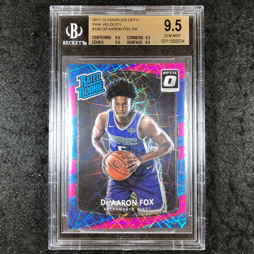 2017 Donruss Optic DE'AARON FOX Rookie Pink Velocity 24/79 #196 BGS 9.5 (634)