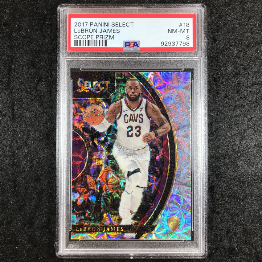 2017 Panini Select LEBRON JAMES Scope Prizm #18 PSA 8 (798)