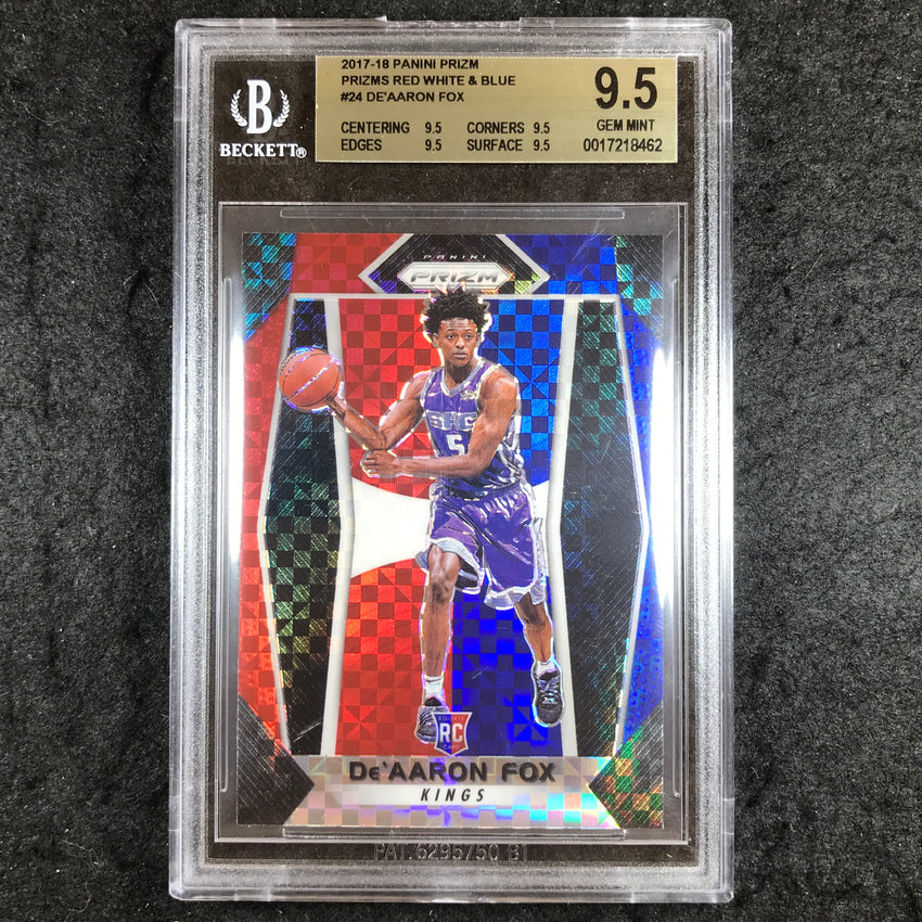 2017 Prizm DE'AARON FOX Rookie Red White Blue #24 BGS 9.5 (462)
