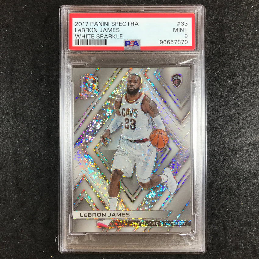 2017 Panini Spectra LEBRON JAMES White Sparkle #33 PSA 9 (879)