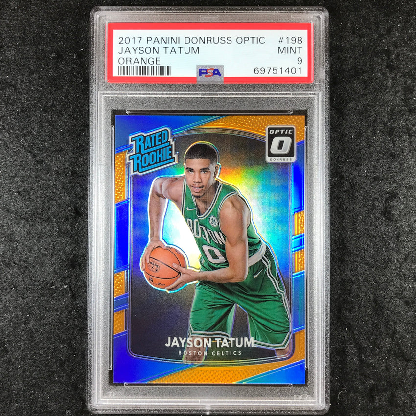 2017 Donruss Optic JAYSON TATUM Rated Rookie Orange 37/199 #198 PSA 9 (401)