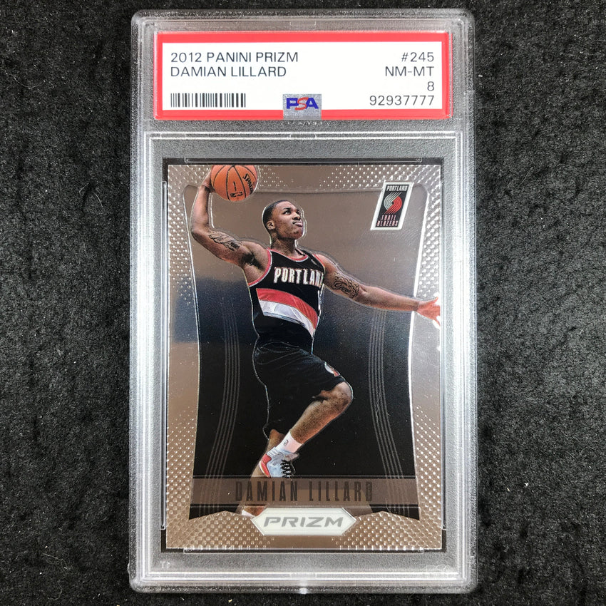 2012 Panini Prizm DAMIAN LILLARD Rookie Base #245 PSA 8 (777)