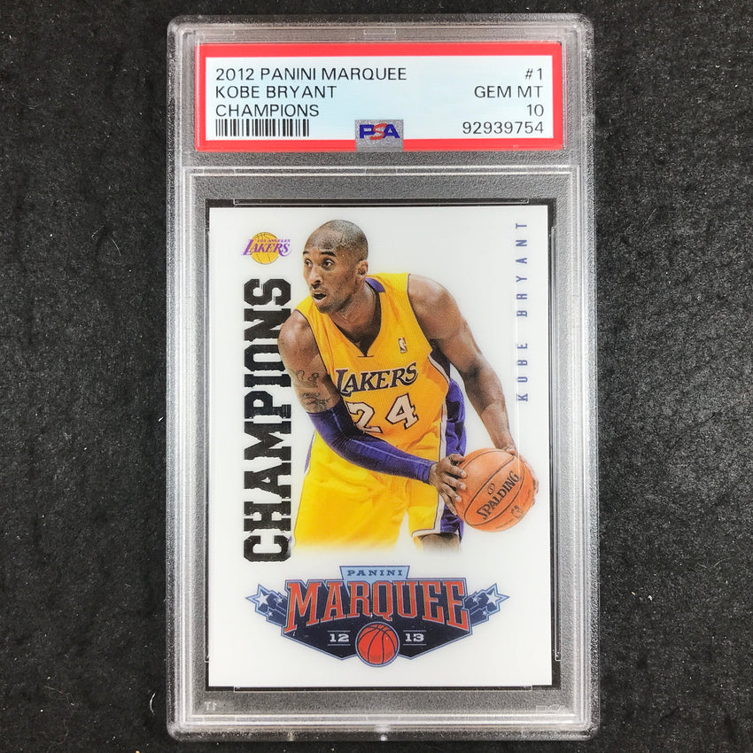 2012 Panini Marquee KOBE BRYANT Champions #1 PSA 10 (754)