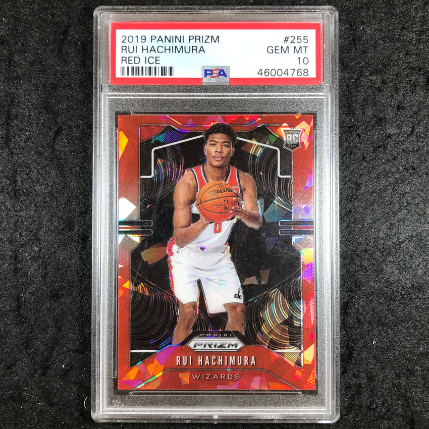 2019 Panini Prizm RUI HACHIMURA Rookie Red Ice #255 PSA 10 (768)