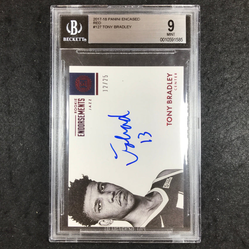 2017 Encased TONY BRADLEY Rookie Endorsements Auto Red 12/25 #127 BGS 9 (585)