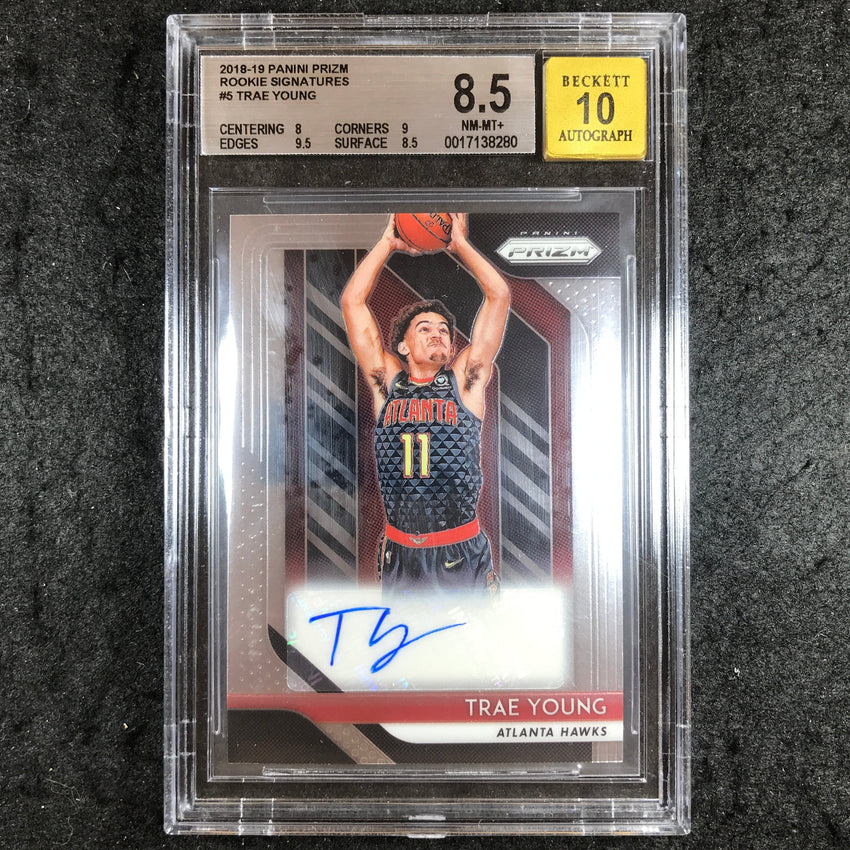 2018 Panini Prizm TRAE YOUNG Rookie Signatures Auto #5 BGS 8.5/10 (280)