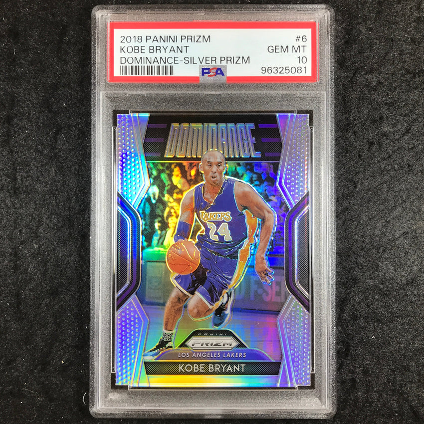 2018 Panini Prizm Dominance KOBE BRYANT Dominance Silver #6 PSA 10 (081)