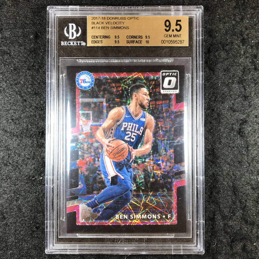 2017 Donruss Optic BEN SIMMONS Black Velocity 6/39 #114 BGS 9.5 (287)