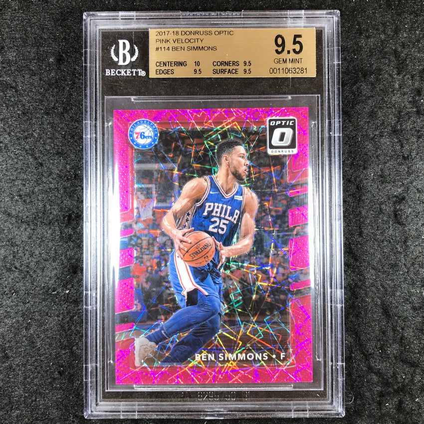 2017 Donruss Optic BEN SIMMONS Pink Velocity 33/79 #114 BGS 9.5 (281)