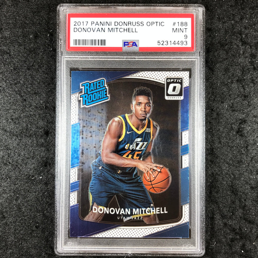 2017 Optic DONOVAN MITCHELL Rated Rookie Base #188 PSA 9 (493)