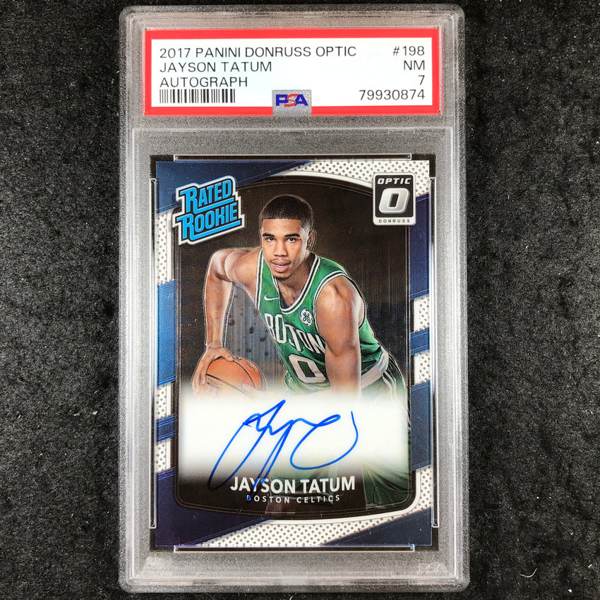 2017 Panini Donruss Optic JAYSON TATUM Rated Rookie Auto #198 PSA 7 (874)