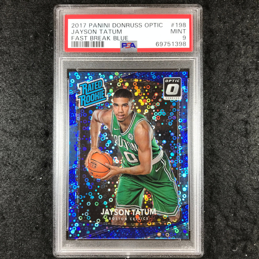 2017 Donruss Optic JAYSON TATUM Rated Rookie Fast Break Blue 20/50 PSA 9 (398)