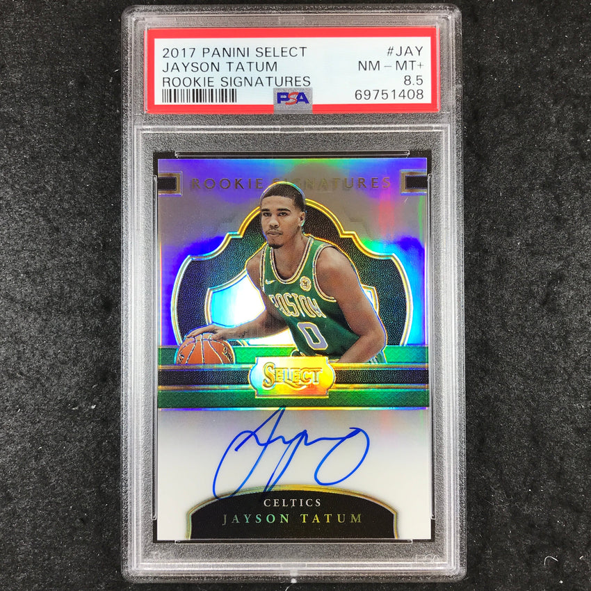 2017 Panini Select JAYSON TATUM Rookie Signatures Auto 57/199 #JAY PSA 8.5 (408)