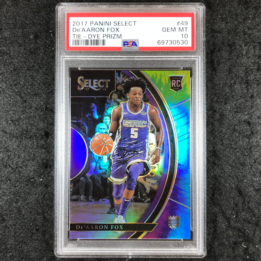 2017 Panini Select DE'AARON FOX Rookie Concourse Tie-Dye 15/25 #49 PSA 10 (530)