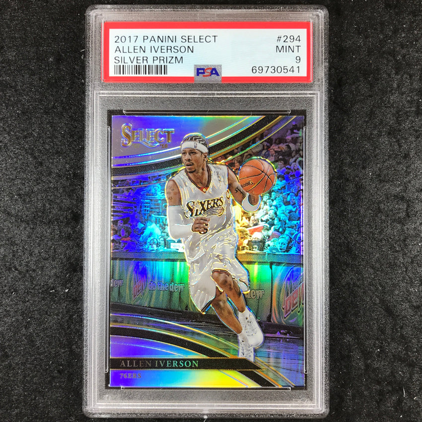 2017 Panini Select ALLEN IVERSON Courtside Silver #294 PSA 9 (541)