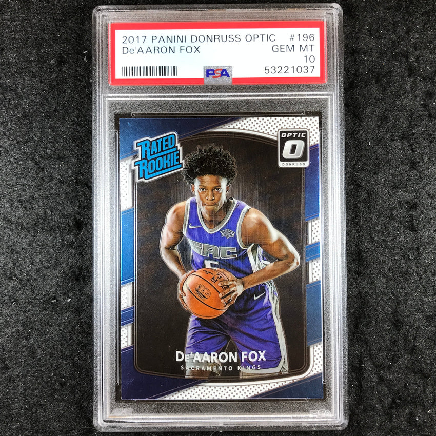 2017 Optic DE'AARON FOX Rated Rookie Base #196 PSA 10 (037)