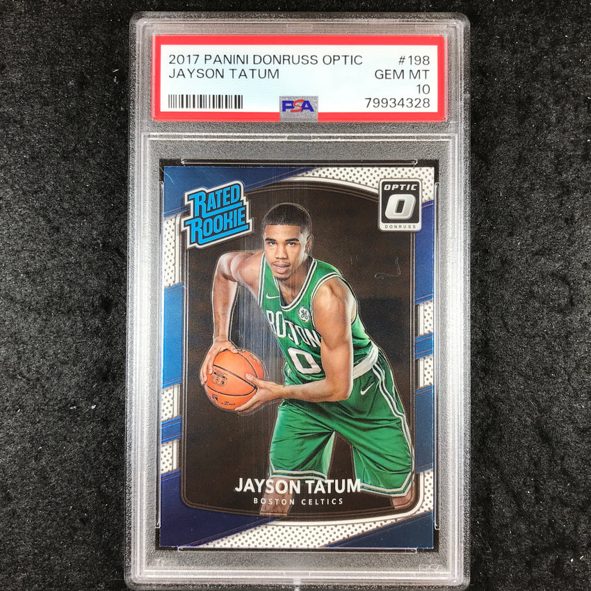 2017 Optic JAYSON TATUM Rated Rookie Base #198 PSA 10 (328)