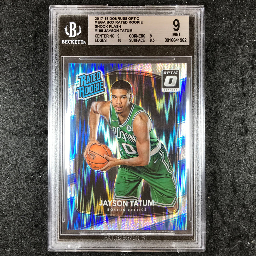2017 Donruss Optic JAYSON TATUM Mega Box Rookie Shock Flash #198 BGS 9 (962)