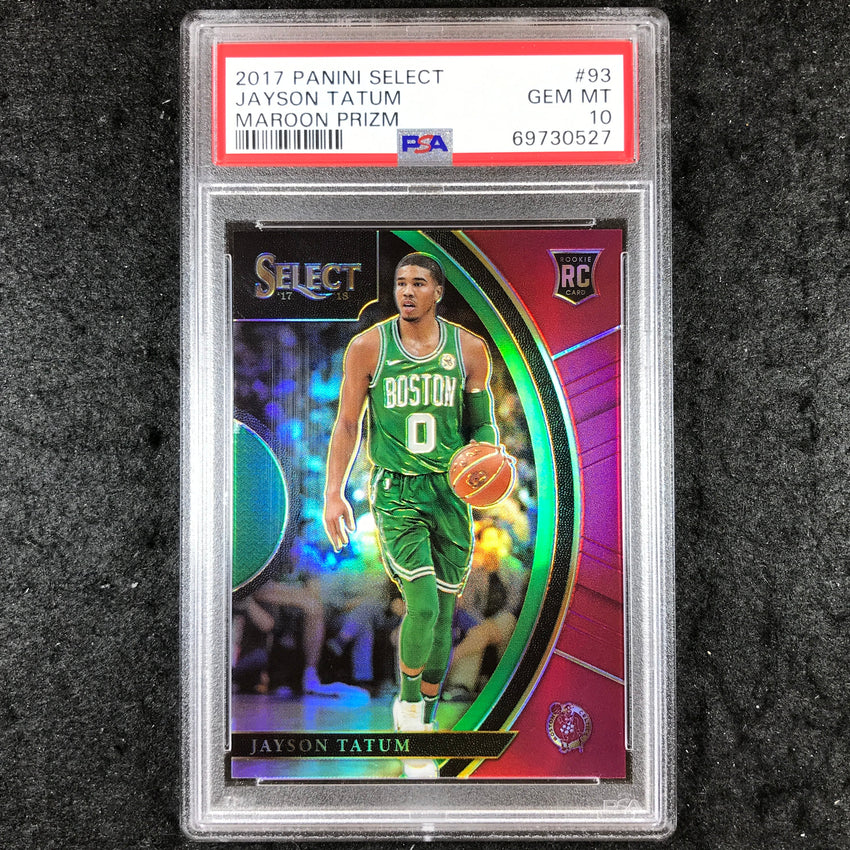2017 Panini Select JAYSON TATUM Maroon Rookie Concourse 19/199 #93 PSA 10 (527)