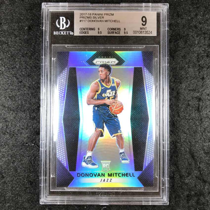 2017 Panini Prizm DONOVAN MITCHELL Rookie Silver #117 BGS 9 (524)