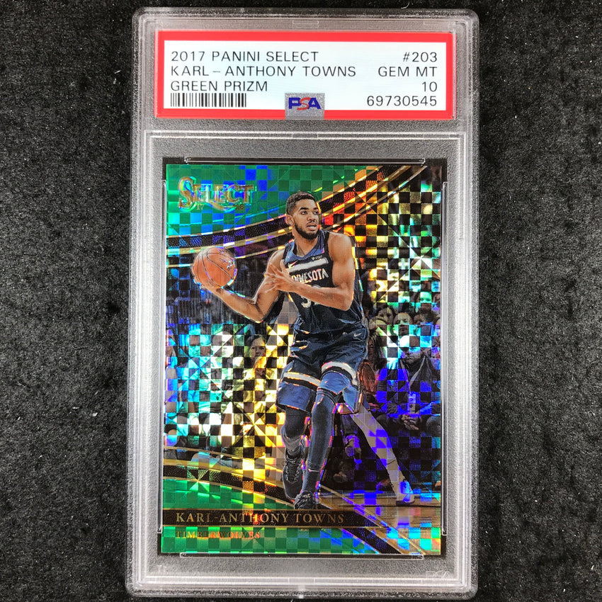 2017 Panini Select KARL-ANTHONY TOWNS Green 1/5 #203 PSA 10 (545)