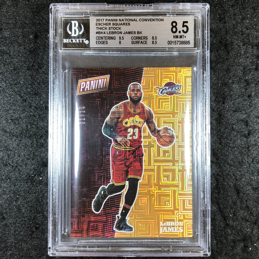 2017 Panini National LEBRON JAMES Thick Stock Escher 1/10 #BK4 BGS 8.5 (885)