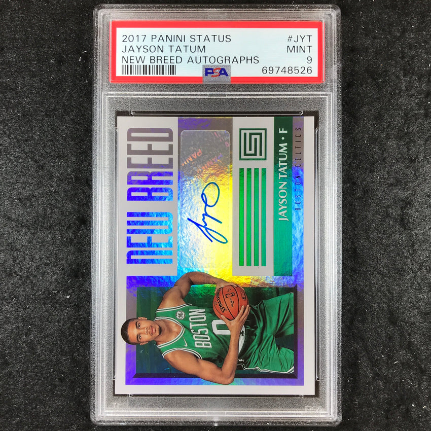 2017 Panini Status JAYSON TATUM New Breed Rookie Autographs #JYT PSA 9 (526)
