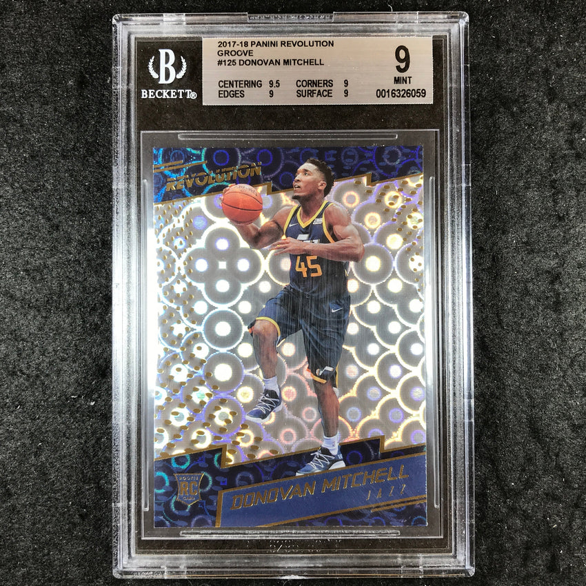 2017 Panini Revolution DONOVAN MITCHELL Rookie Groove #125 BGS 9 (059)