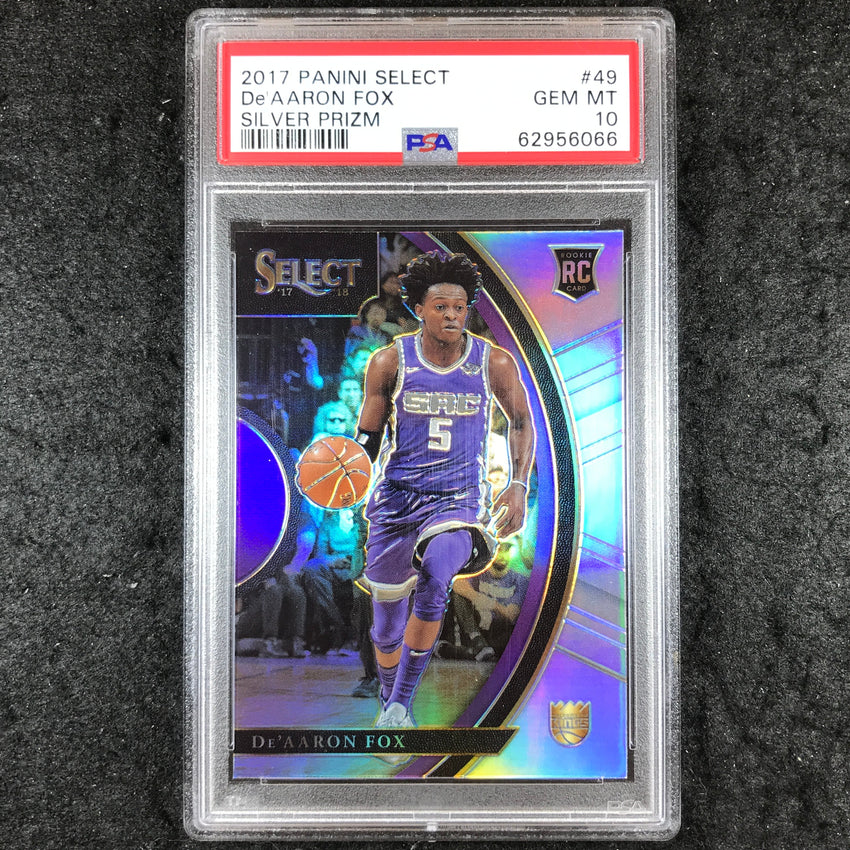 2017 Panini Select DE'AARON FOX Rookie Concourse Silver Prizm #49 PSA 10 (066)