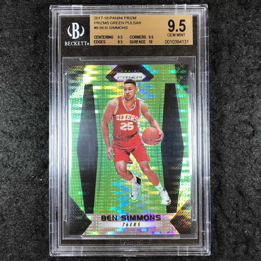 2017 Panini Prizm BEN SIMMONS Green Pulsar 21/25 #9 BGS 9.5 (131)