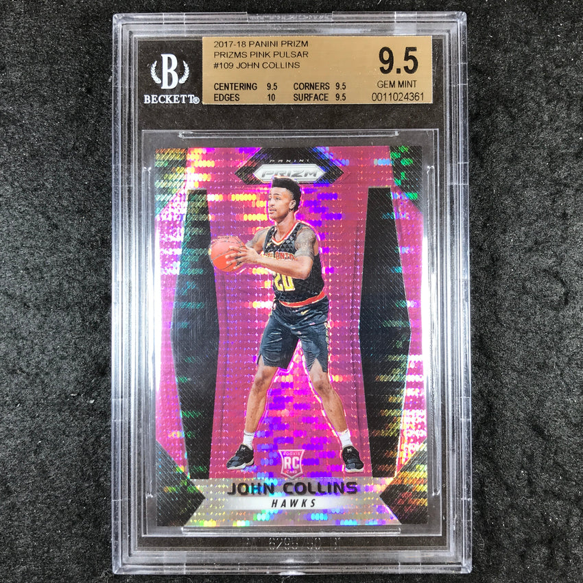 2017 Panini Prizm JOHN COLLINS Rookie Pink Pulsar 4/42 #109 BGS 9.5 (361)
