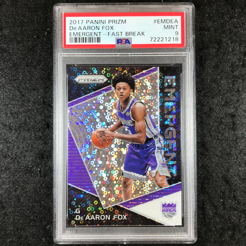 2017 Panini Prizm DE'AARON FOX Rookie Emergent Fast Break #EMDEA PSA 9 (218)