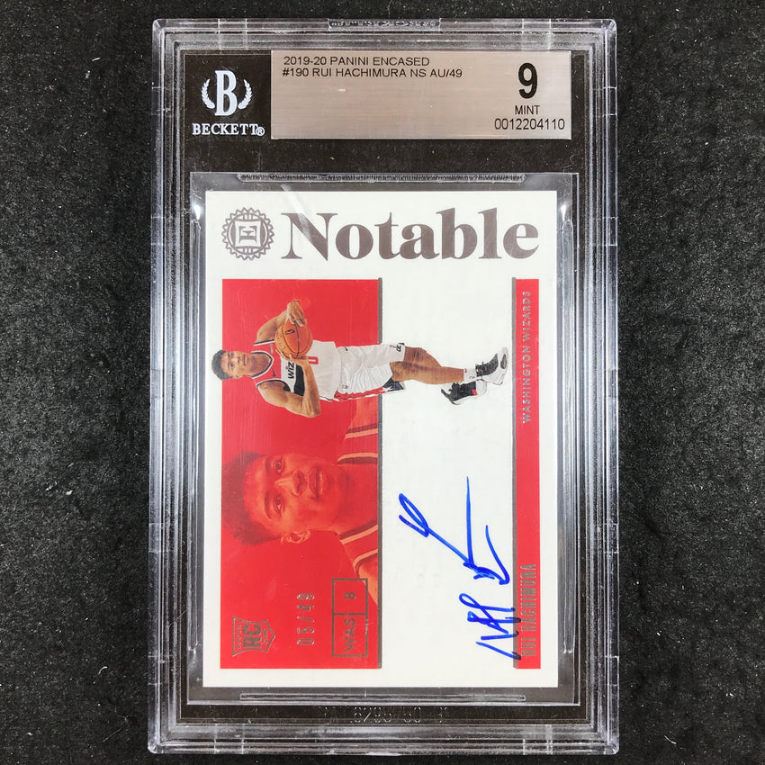 2019 Panini Encased RUI HACHIMURA Notable Rookie Auto 5/49 #190 BGS 9 (110)