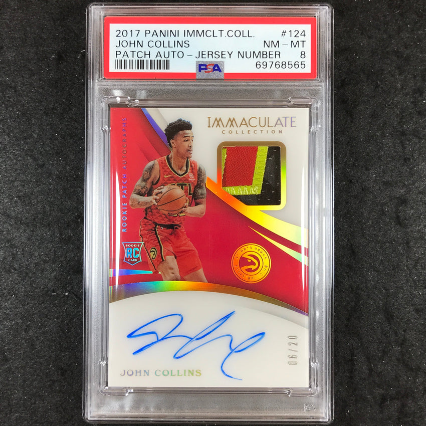2017 Immaculate JOHN COLLINS Rookie Patch Auto Jersey Number 6/20 PSA 8 (565)