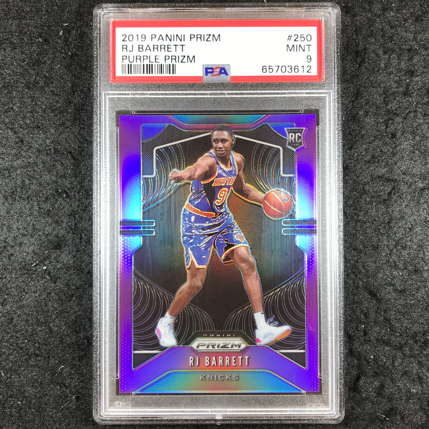 2019 Panini Prizm RJ BARRETT Rookie Purple 24/75 #250 PSA 9 (612)