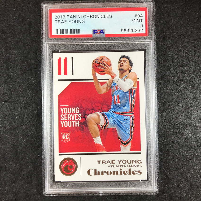 2018 Panini Chronicles TRAE YOUNG Rookie #94 PSA 9 (332)