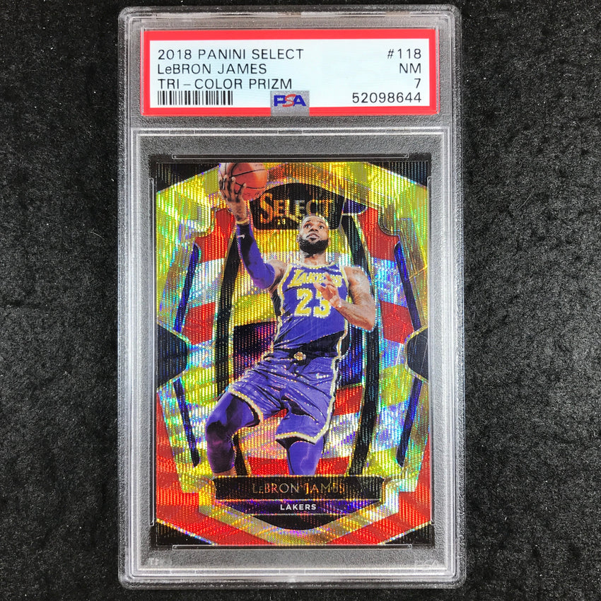 2018 Panini Select LEBRON JAMES Tri-Color Prizm #118 PSA 7 (644)