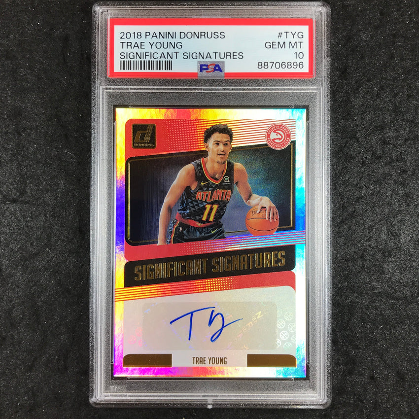 2018 Donruss TRAE YOUNG Significant Signatures Rookie Auto #TYG PSA 10 (896)