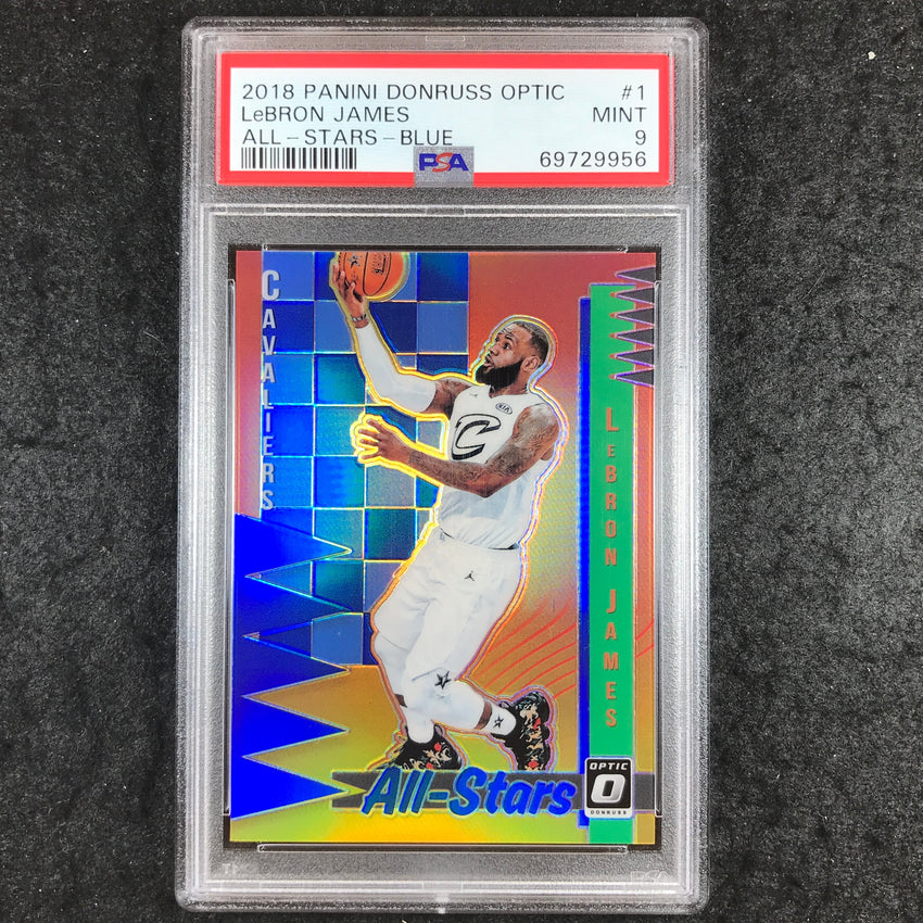 2018 Panini Donruss Optic LEBRON JAMES All-Stars-Blue 9/49 #1 PSA 9 (956)
