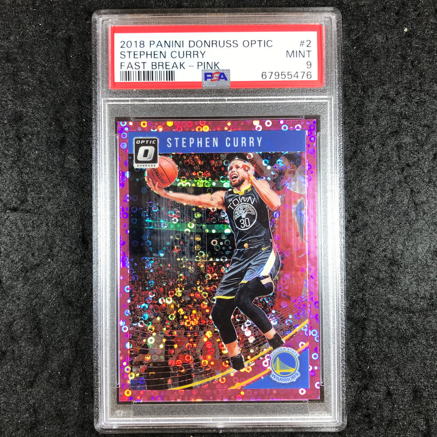 2018 Panini Donruss Optic STEPHEN CURRY Fast Break Pink 20/20 #2 PSA 9 (476)