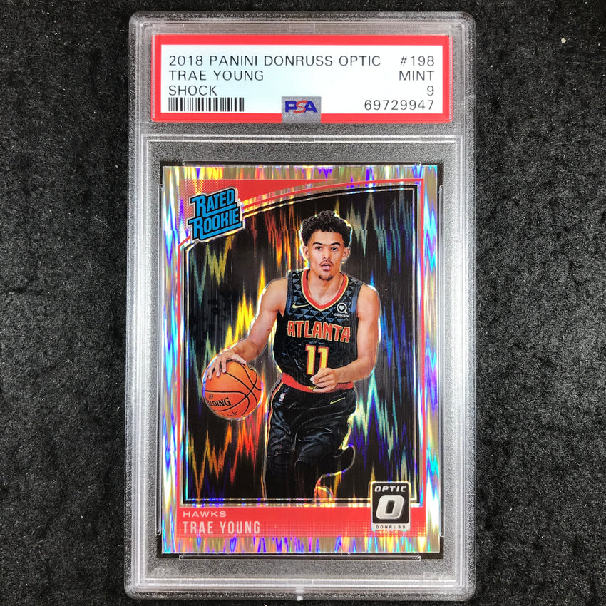 2018 Optic TRAE YOUNG Rated Rookie Shock #198 PSA 9 (947)